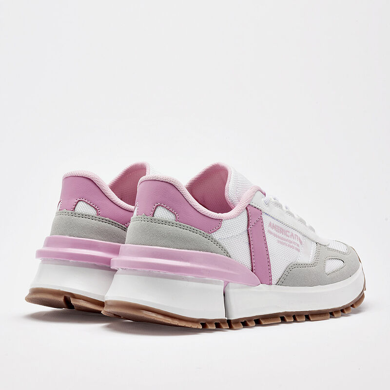 American Fire tenis para mujer blanco gris rosa... image number null
