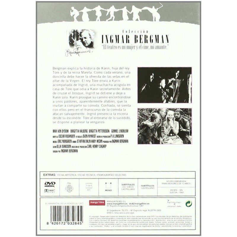 El Manantial De La Doncella (dvd) 1960 Jungfruk... image number null