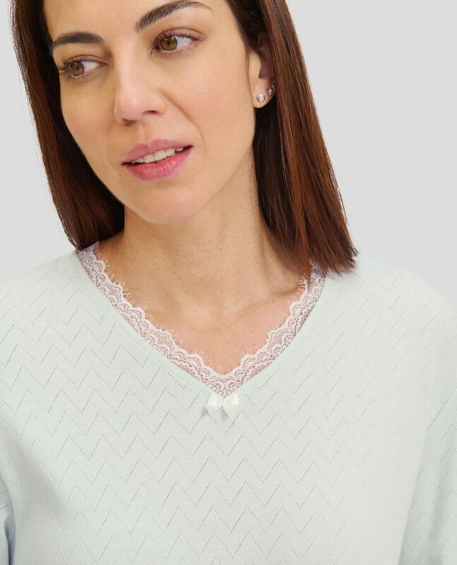 Camis&oacute;n Lencero con Puntilla M/L Verde image number null