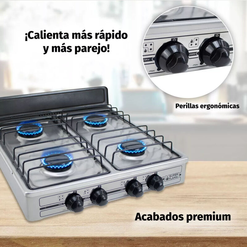 Parrilla de Gas 4 quemadores Super Flama Acero ... image number null