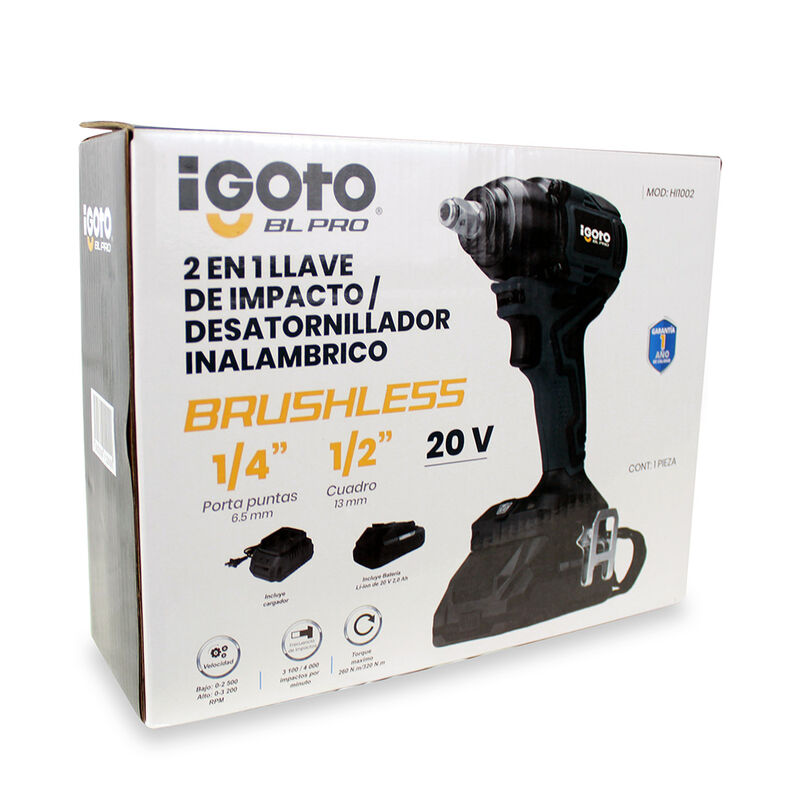 Llave De Impacto Desatornillador Inal&aacute;mbrica Br... image number null