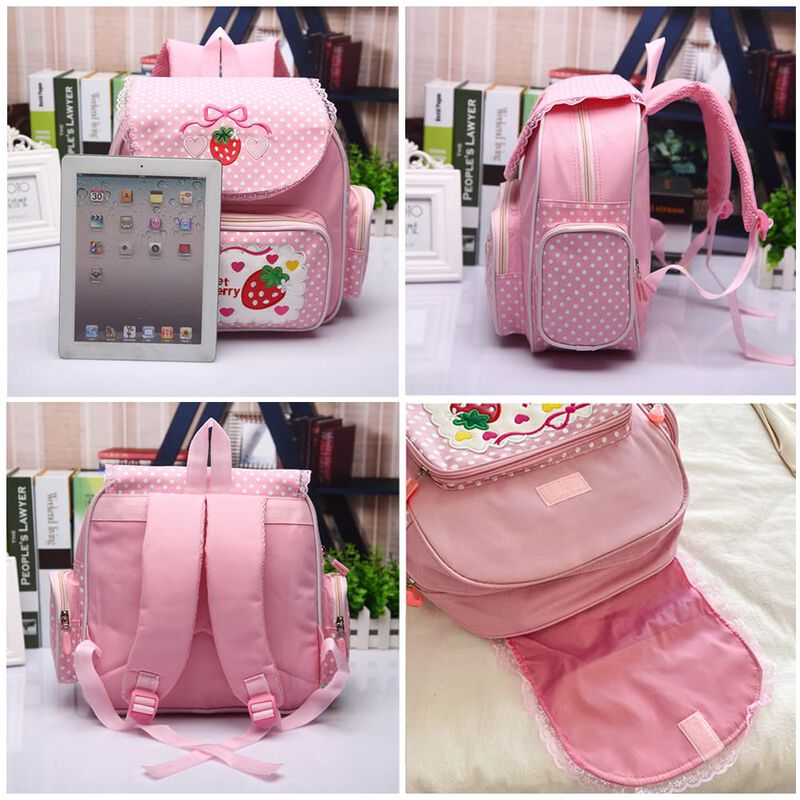 Mochila Lovemore Kawaii Bordado Fresa Para Ni&ntilde;a image number null