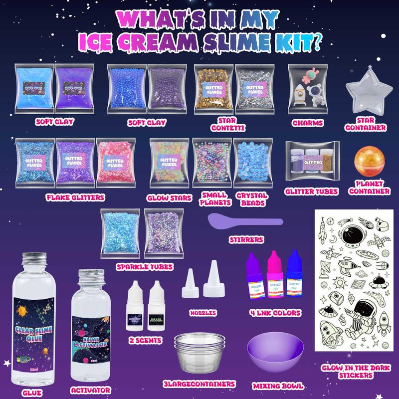 Slime Kit Funewest Mini Galaxy Con Pegatinas Qu... image number null