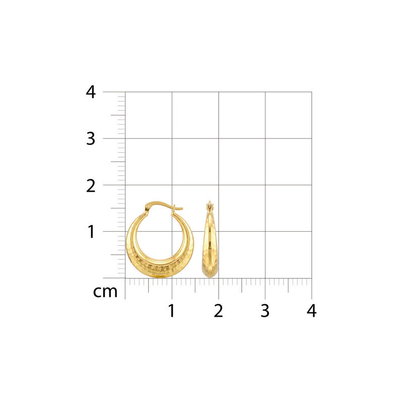 Arracadas Oro Amarillo 10k Diamantado 15 Mm Chi... image number null