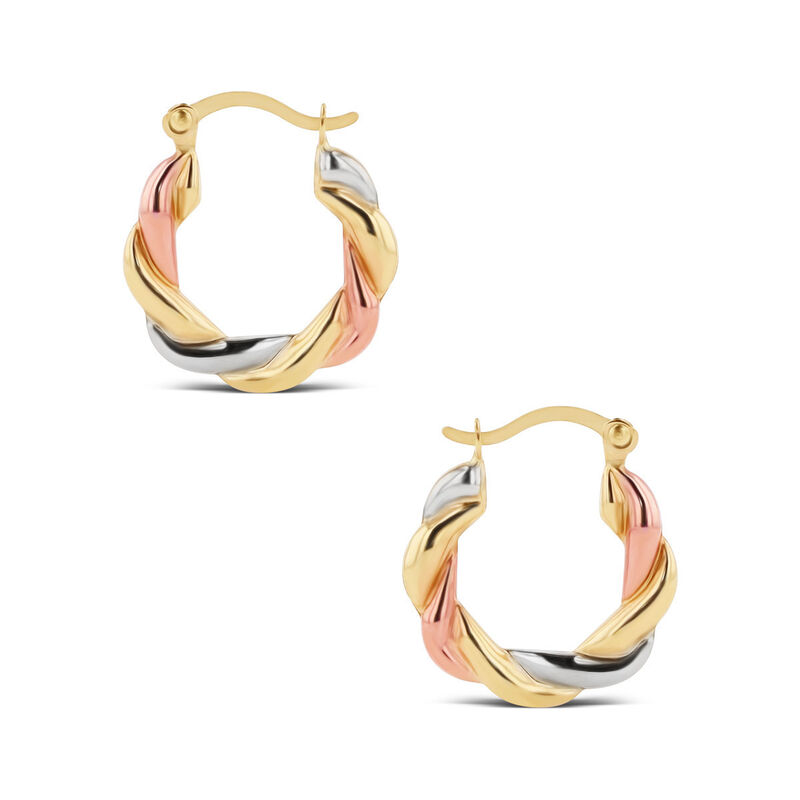 Arracadas De Oro Florentino 10K Brilloso (9 Mm ... image number null