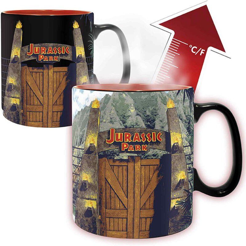 Taza M&aacute;gica Jurassic Park Puertas Parque Tirano... image number null