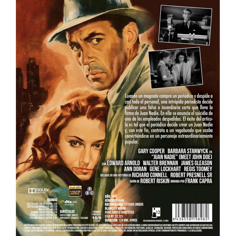 Juan Nadie [blu-ray] (1941) Meet John Doe image number null