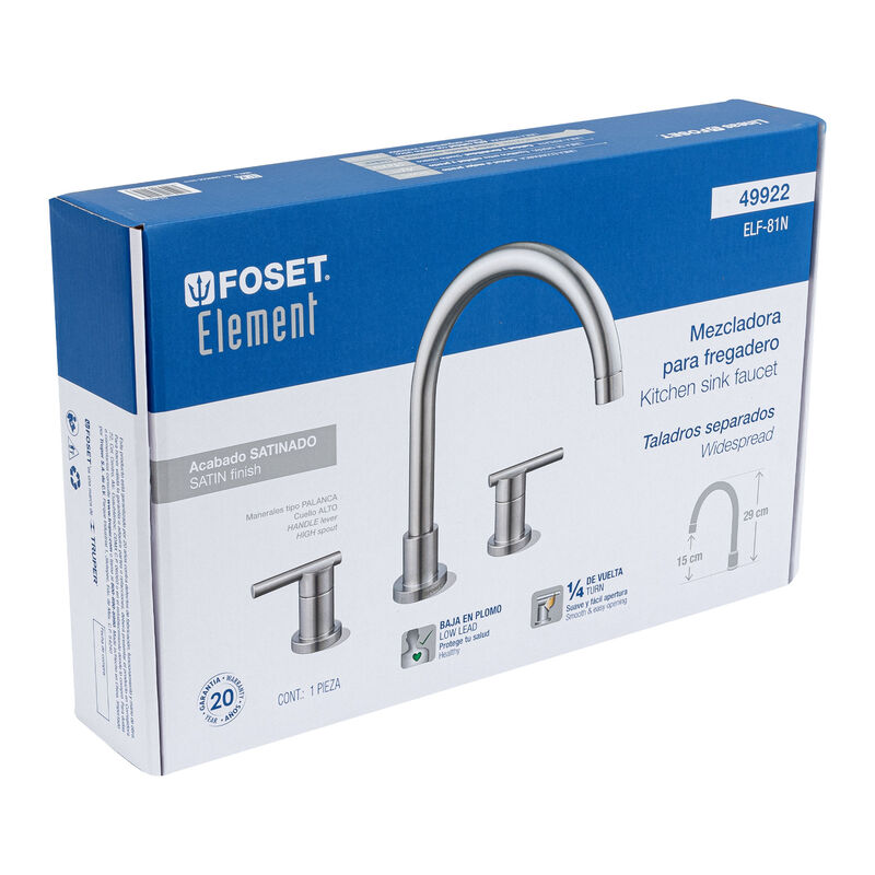 Mezcladora Sat&iacute;n Cuello Alto para Fregadero Fos... image number null