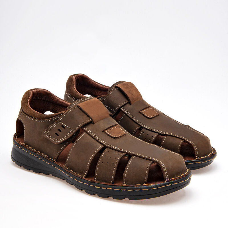 Moel Sandalia Piel Para Hombre Caf&eacute; Cod 121335-... image number null
