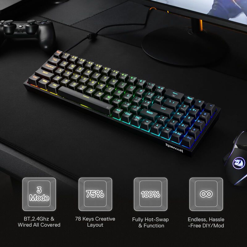 Combo De Teclado Y Rat&oacute;n Para Juegos Redragon B... image number null
