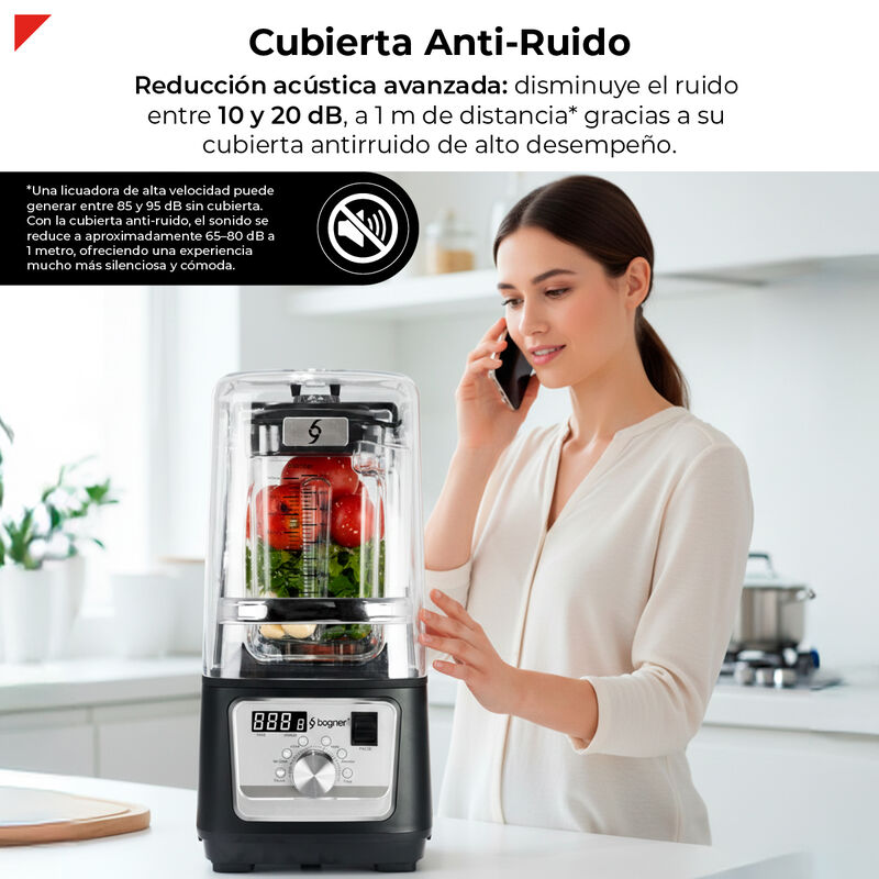 Bogner Licuadora Silenciosa 3000w 4hp Trit&aacute;n 2l... image number null