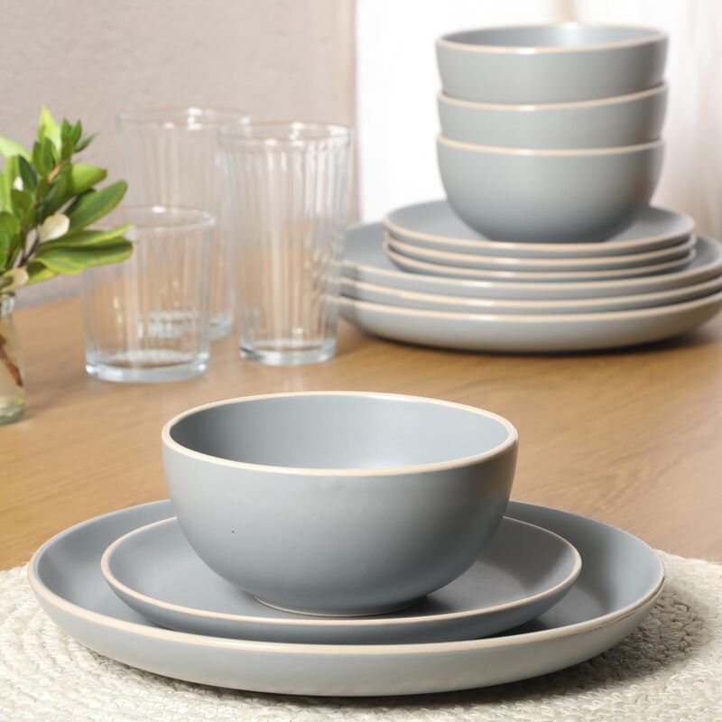Juego De Vajilla Gibson Home Rockaway Grey Mate... image number null