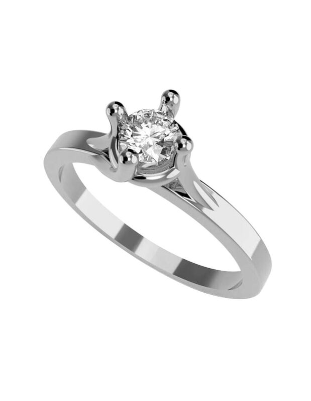 Anillo de Compromiso en Oro Blanco 14K con Circ... image number null