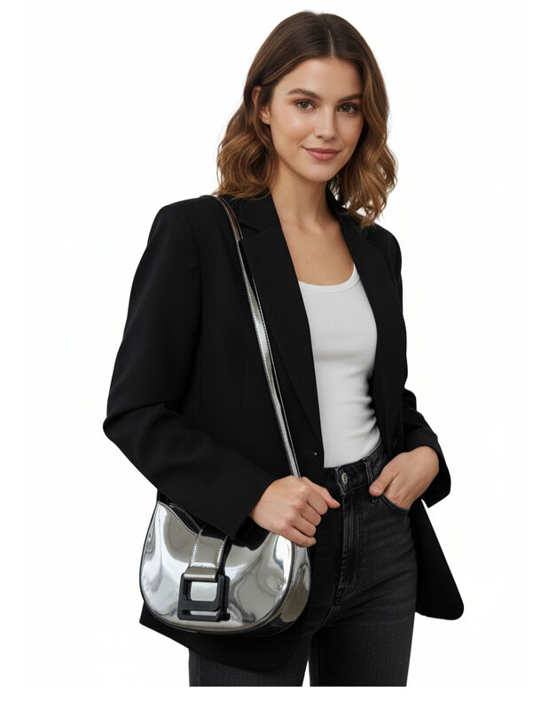 Calvin Klein Bolsa Shoulder Para Dama Plateada ... image number null