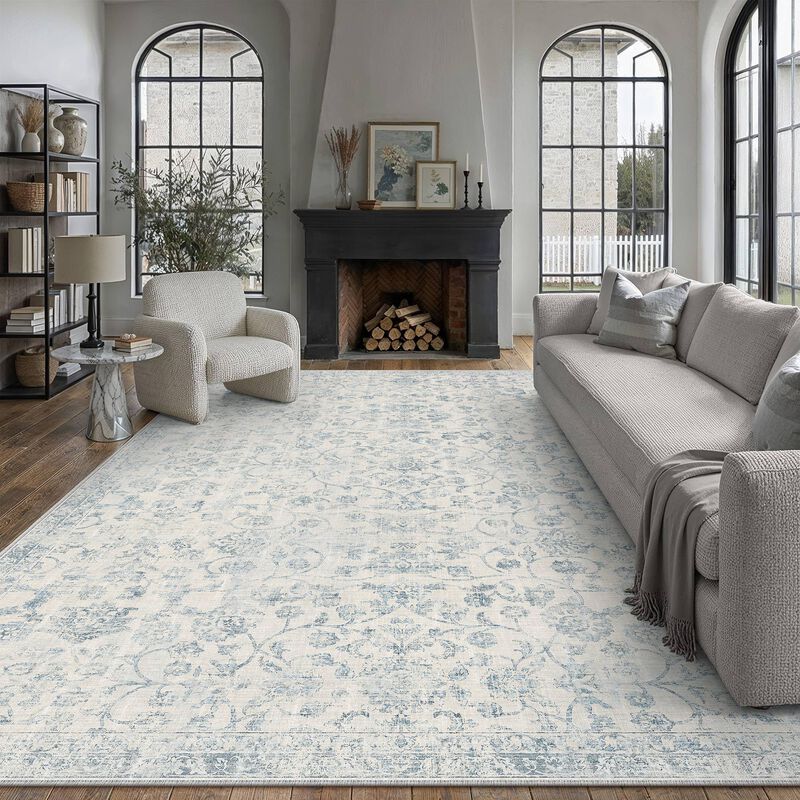 Alfombra De &Aacute;rea Hugear 244 &times; 152 cm Azul Vinta... image number null