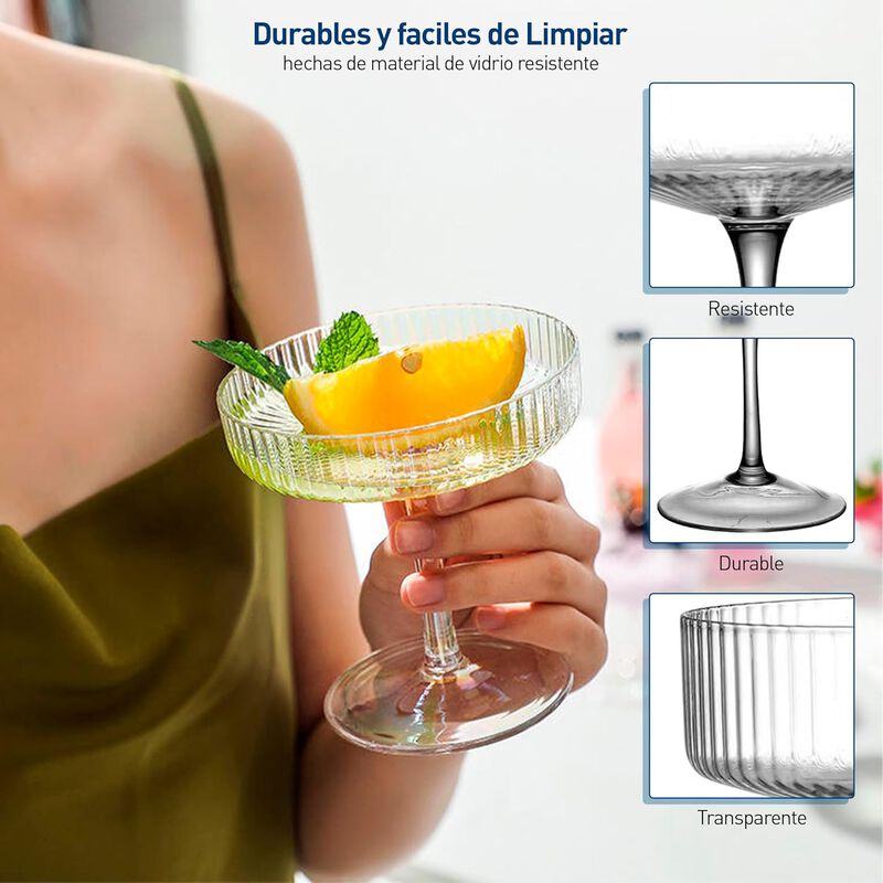 Set de 4 Copas 280 ml de Cristal Bluelander image number null