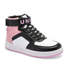 Moramora Tenis urbano para mujer blanco negro rosa
