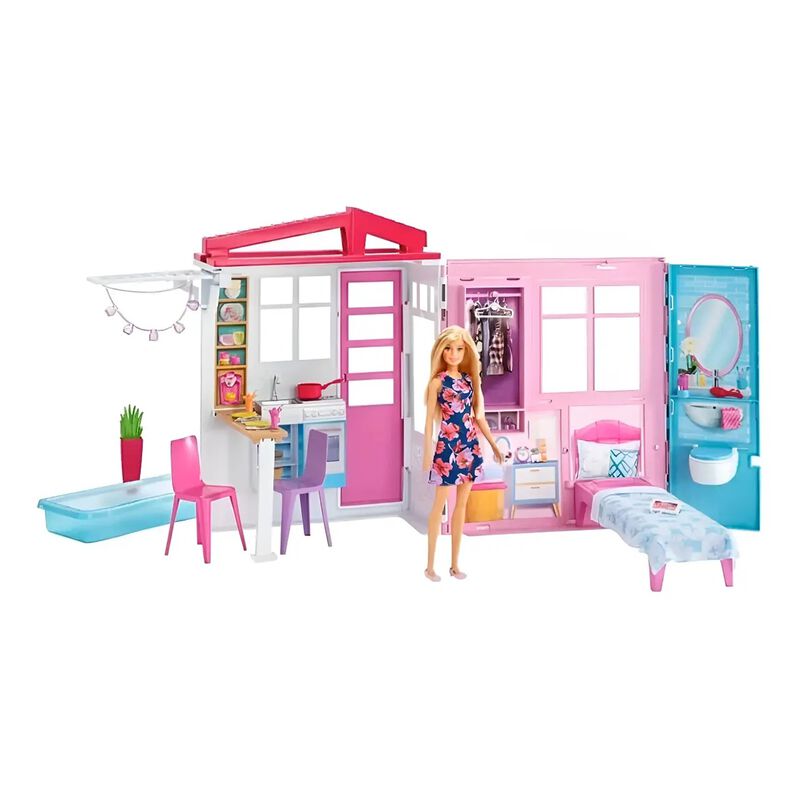 Barbie Casa Totalmente Amueblada Color Rosa Mat... image number null