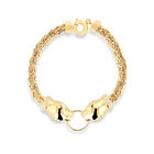 Pulsera De Jaguar De Oro Amarillo 14K Con Zirconias Blancas Y Verdes (18Cm Aprox)