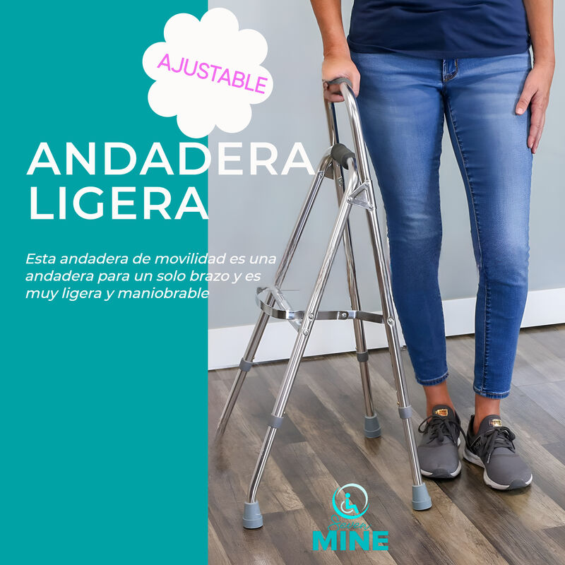 Andadera Lateral Aluminio 1 Mano | Ergon&oacute;mica image number null