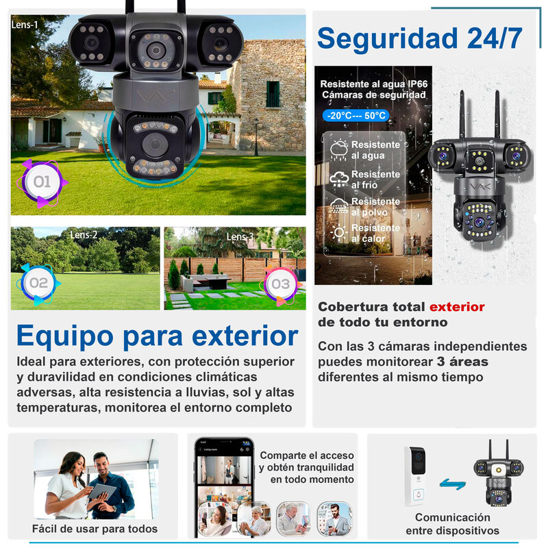 Video C&aacute;mara De Seguridad Exterior Vak Triple L... image number null