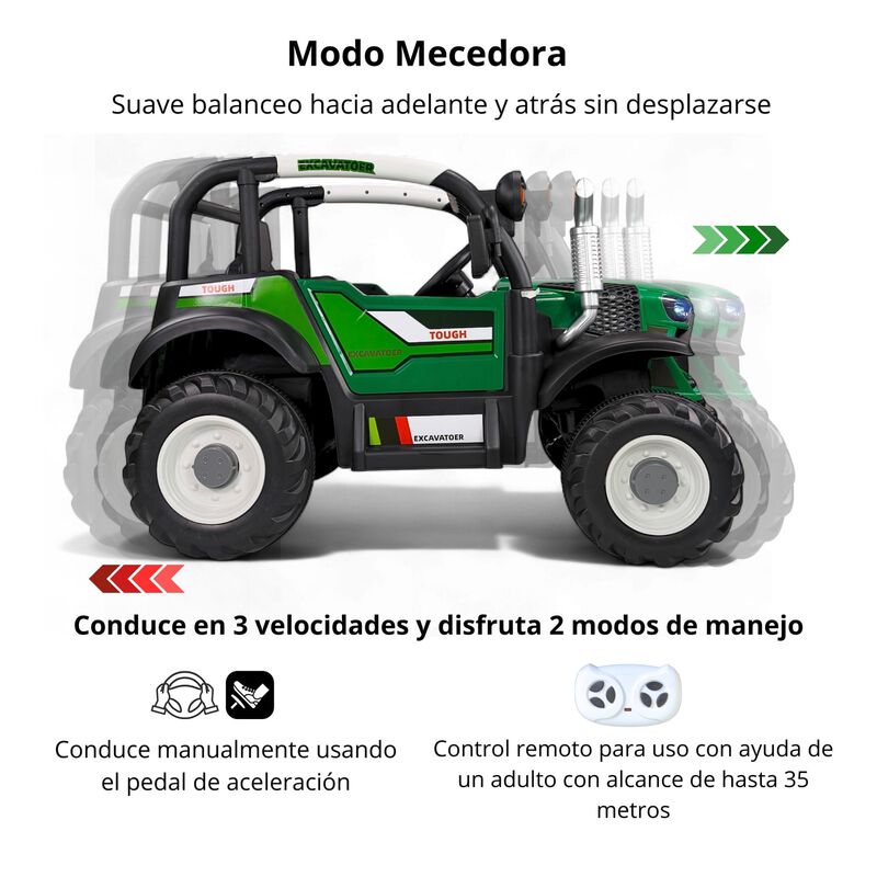 Tractor El&eacute;ctrico Montable 12v Con Control Remo... image number null