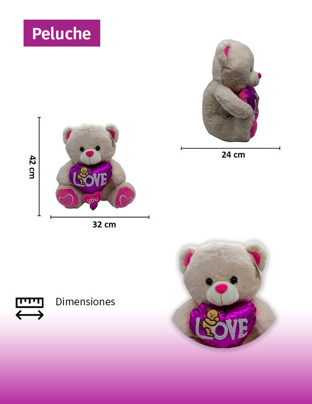 Oso De Peluche Con Globo De Coraz&oacute;n Regalo San ... image number null