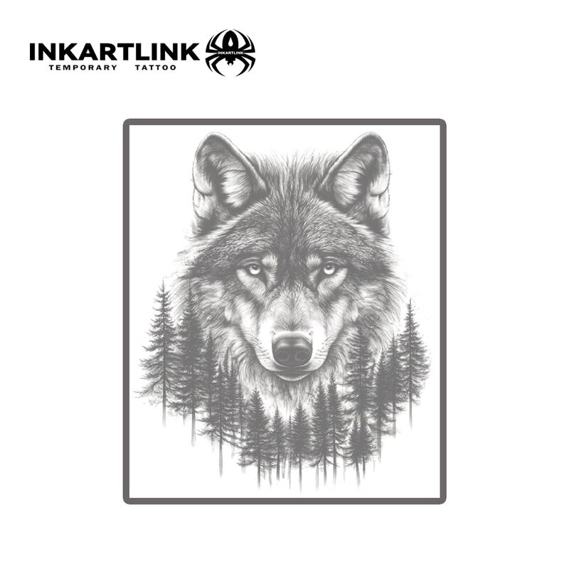 Tatuaje Temporal Inkartlink Lobo - 2 L&aacute;minas image number null