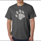 Camiseta Word Art Para Hombre - Huella de Perro - Gris