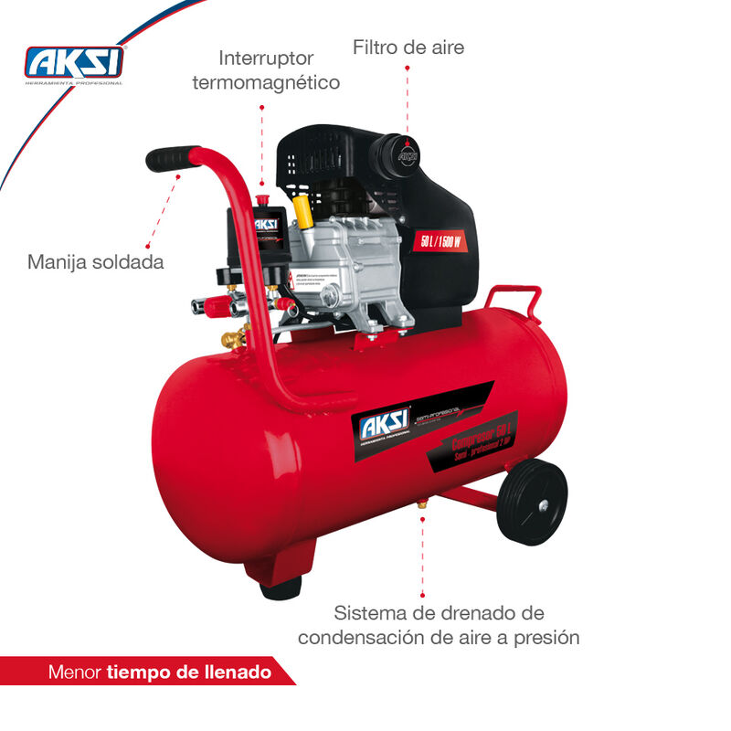 Compresor de Aire Aksi 50 lts 2 HP Semi Profesi... image number null
