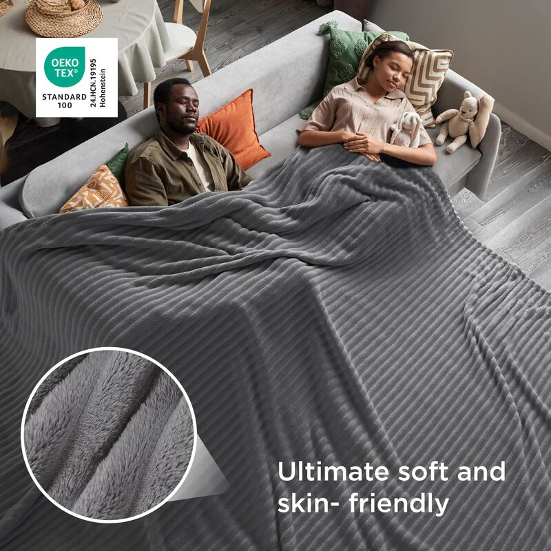Manta Bedsure 305 cm Forro Polar Gris Escarcha image number null