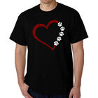 Camiseta Word Art Para Hombre - Coraz&oacute;n Meow - Negro