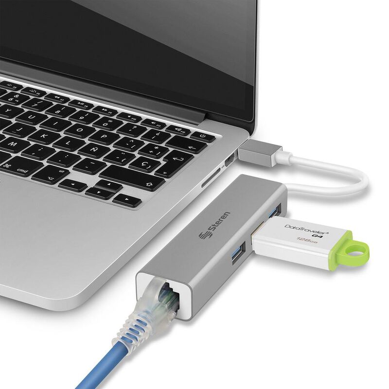 Adaptador Usb 3.0 A Gigabit Ethernet (rj45) Hub... image number null
