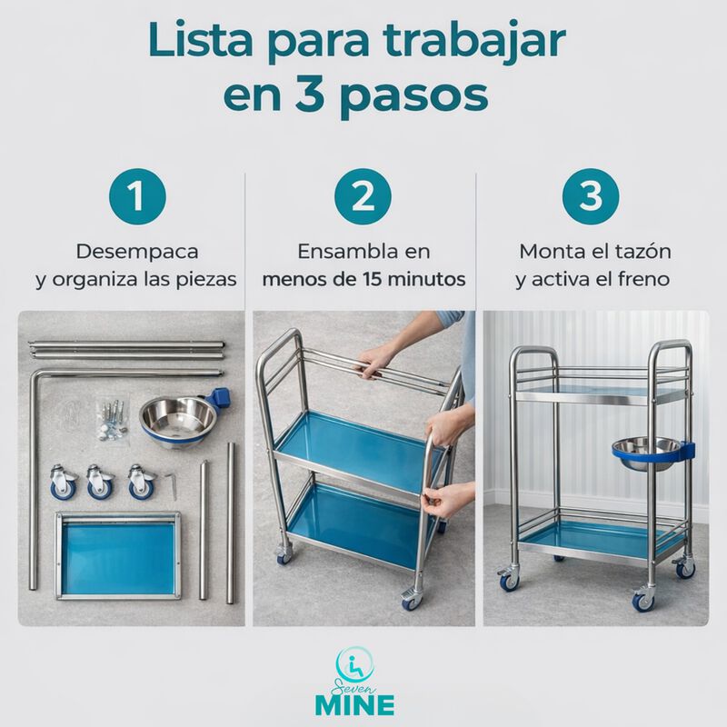 Mesa Pasteur Acero Inoxidable Con Taz&oacute;n Lateral... image number null