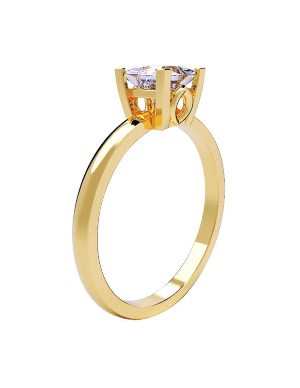 Anillo de Compromiso en Oro Amarillo 14K con Ci... image number null