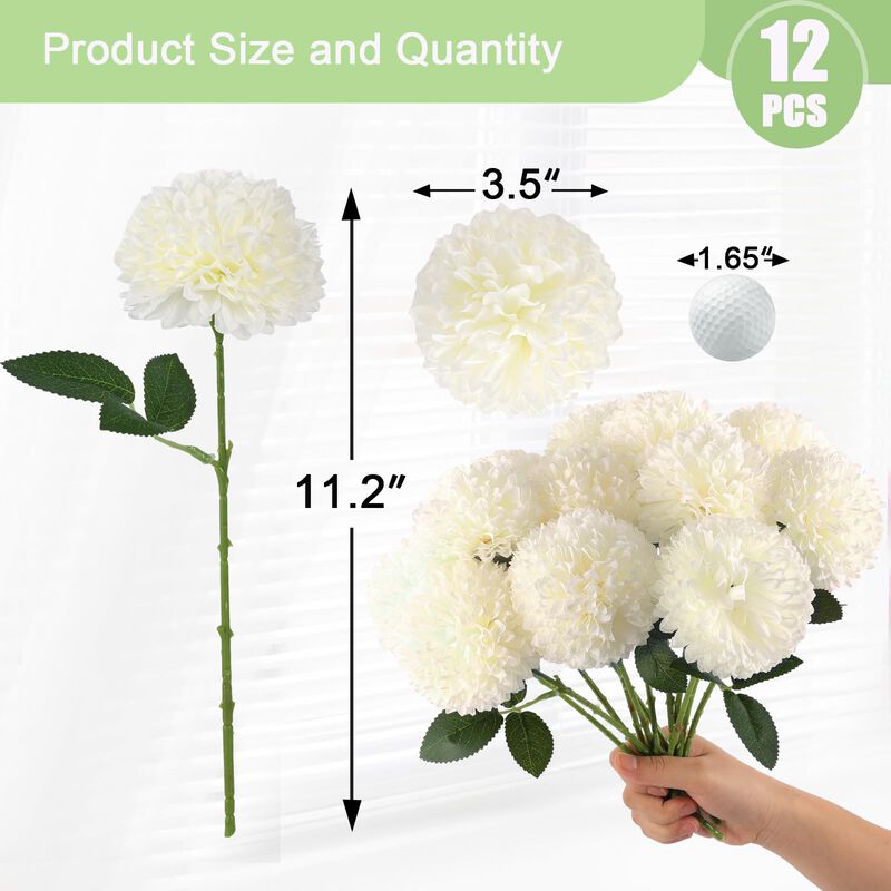 Flores Artificiales De Crisantemos Hananona, 12... image number null
