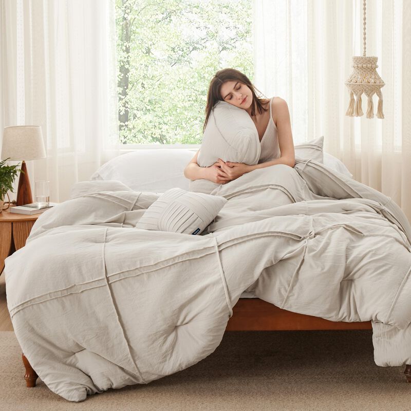 Juego De Edred&oacute;n Bedsure Beige Queen Con 4 Piez... image number null