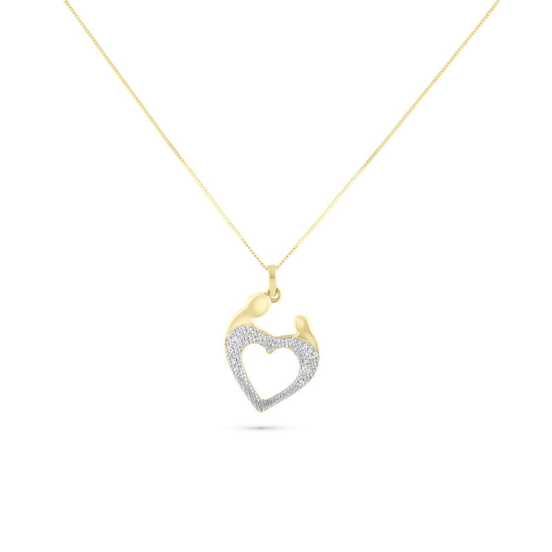 Dije Oro Amarillo 14k Con Cadena C/zirconia Cor... image number null