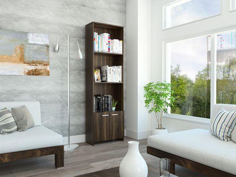 Librero Taira Caoba con Dos Puertas y Tres Entr... image number null