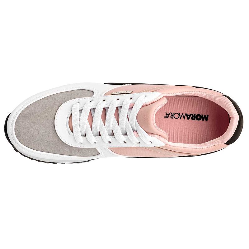 Moramora Tenis urbano para mujer blanco gris ro... image number null