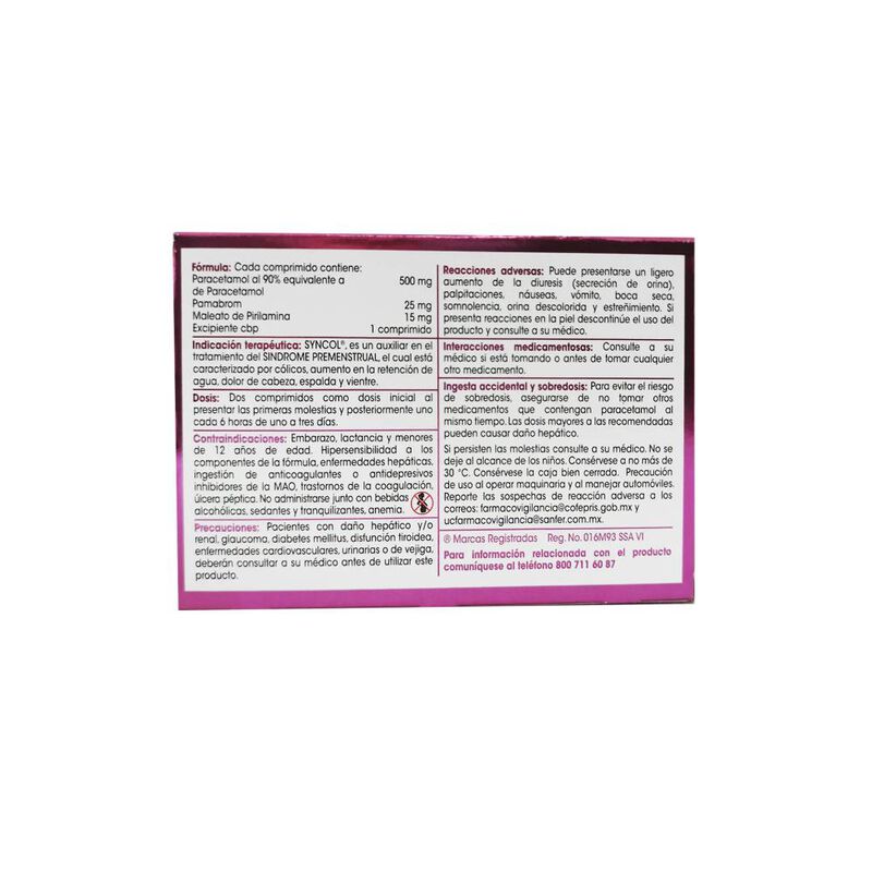 Syncol 500/25/15 Mg 12 Comprimido(s) image number null