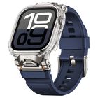 Correa para Apple Watch Suitisbest 46mm Silicona Azul Conector Acero Inoxidable
