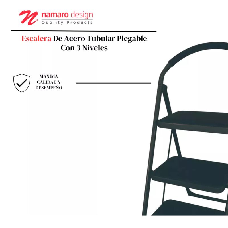 Escalera De Acero Tubular Plegable Con 3 Nivele... image number null
