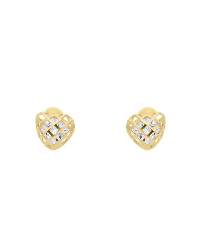 Broqueles De Oro Amarillo De 14k Con Zirconia image number null
