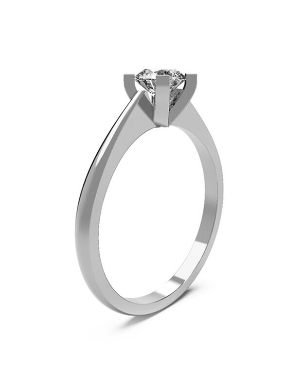 Anillo de Compromiso en Oro Blanco 10K con Circ... image number null