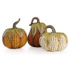 Juego De 3 Calabazas Decorativas Valery Madelyn Fall De Resina, 6.3 Pulgadas