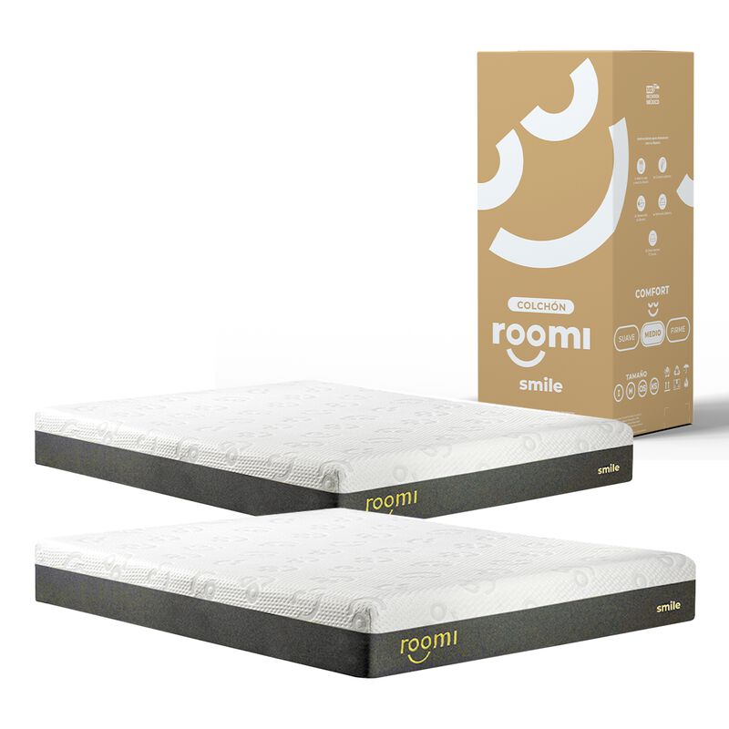 Colch&oacute;n Matrimonial En Caja Roomi Smile 2 Pack image number null