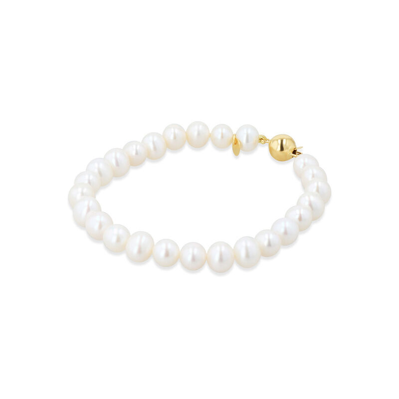 Pulsera Oro Amarillo 14k Con Perlas 7mm &middot; 17.5 ... image number null