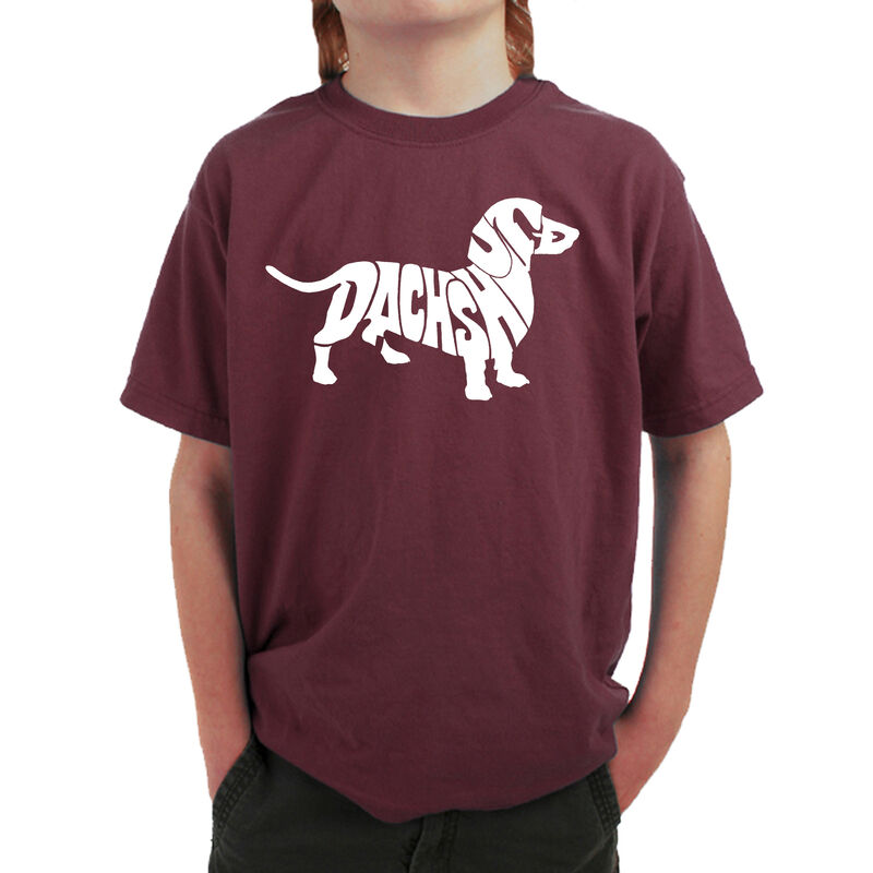 Camiseta Word Art Para Ni&ntilde;o - Perro Salchicha -... image number null