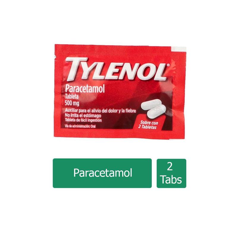 Paracetamol Tylenol 2 tabletas 500 mg image number null
